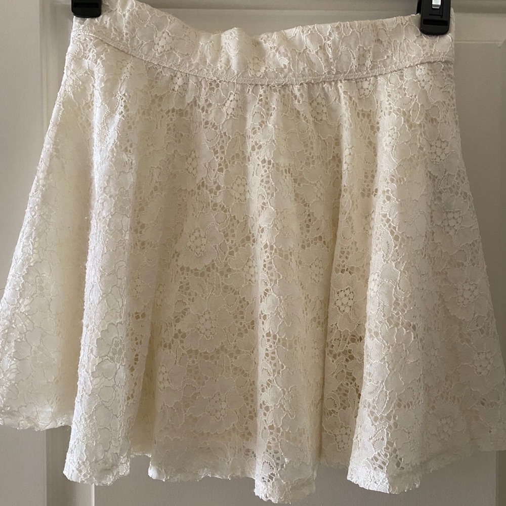 white, flower pattern skirt